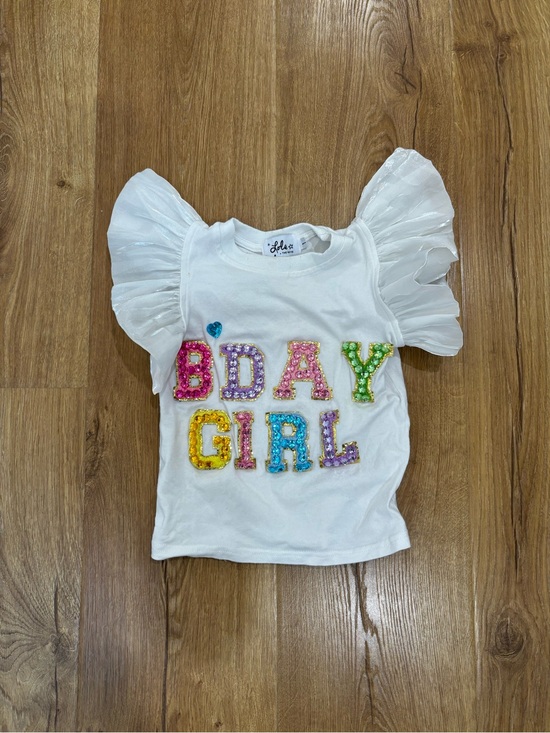 Lola + The Boys Other - Lola + The Boys BIRTHDAY GIRL GEM RUFFLE SHIRT